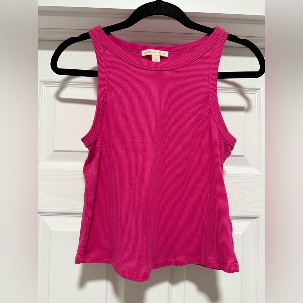 Chelsea & Violet Hot Pink Ribbed Tank